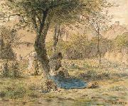 Jean-Franc Millet In the garden oil painting artist